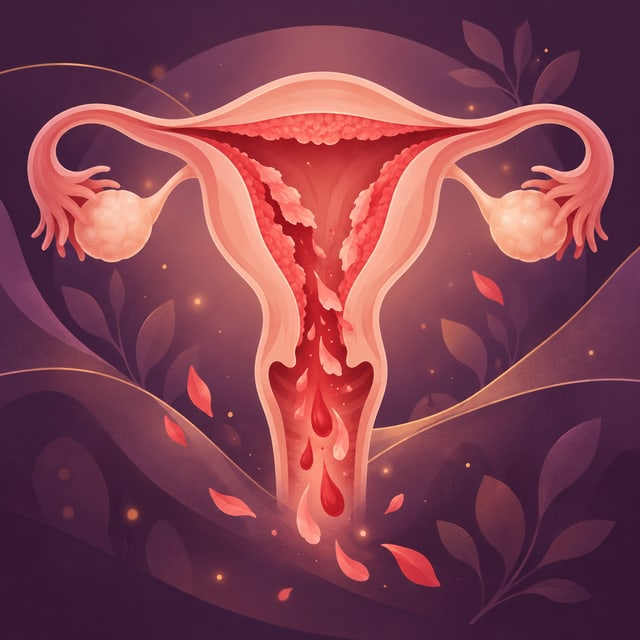 Künstlerische Darstellung der Gebärmutter während der Menstruation