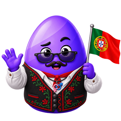 The Egg-Advisor waving a Portuguese flag