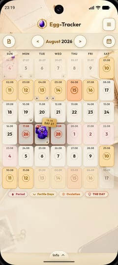 Monthly calendar in the light EggSposure theme