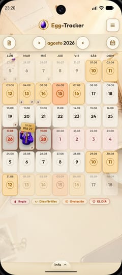 Calendario mensual en el diseño claro EggSposure
