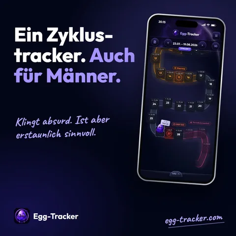 Motiv „Ein Zyklustracker. Auch für Männer.“ mit dem Zyklusband auf einem Smartphone